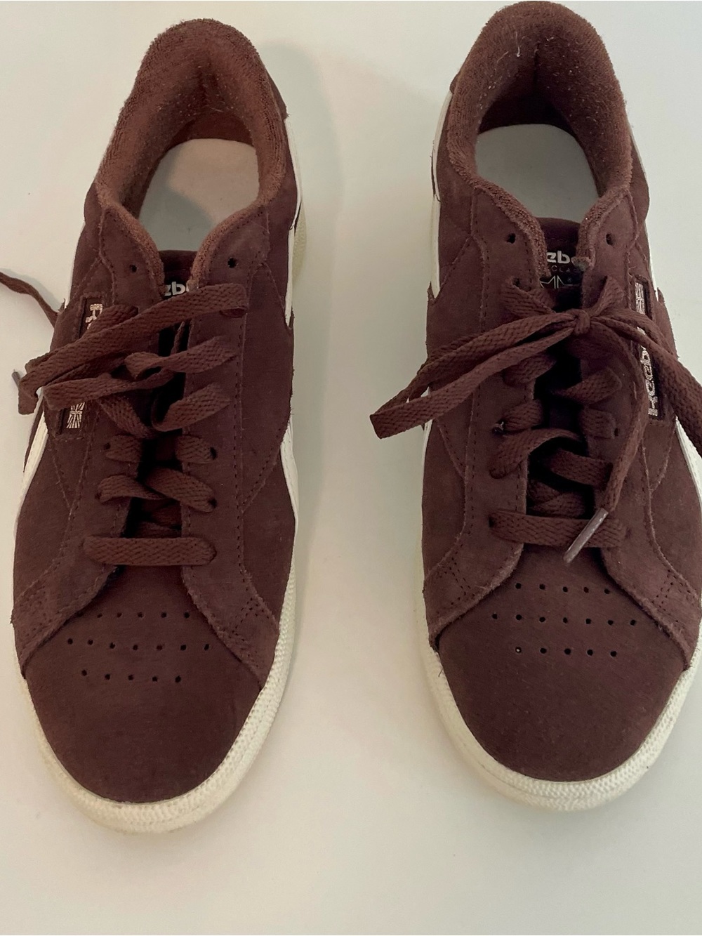 Reebok Brown Suede Low-Top Sneaker with White Stripes (club C Grounds) - Picture 7 of 8